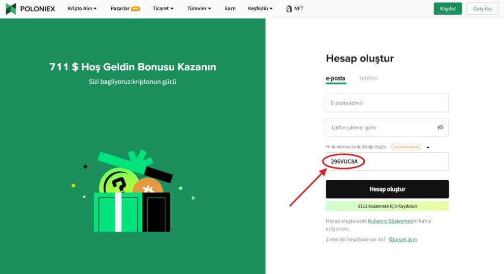 Poloniex Borsası Yönlendirme Kodu “296VUC8A” – %10 İndirim Kazanın ve Kripto Ticaret Deneyiminizi Maksimuma Çıkarın!