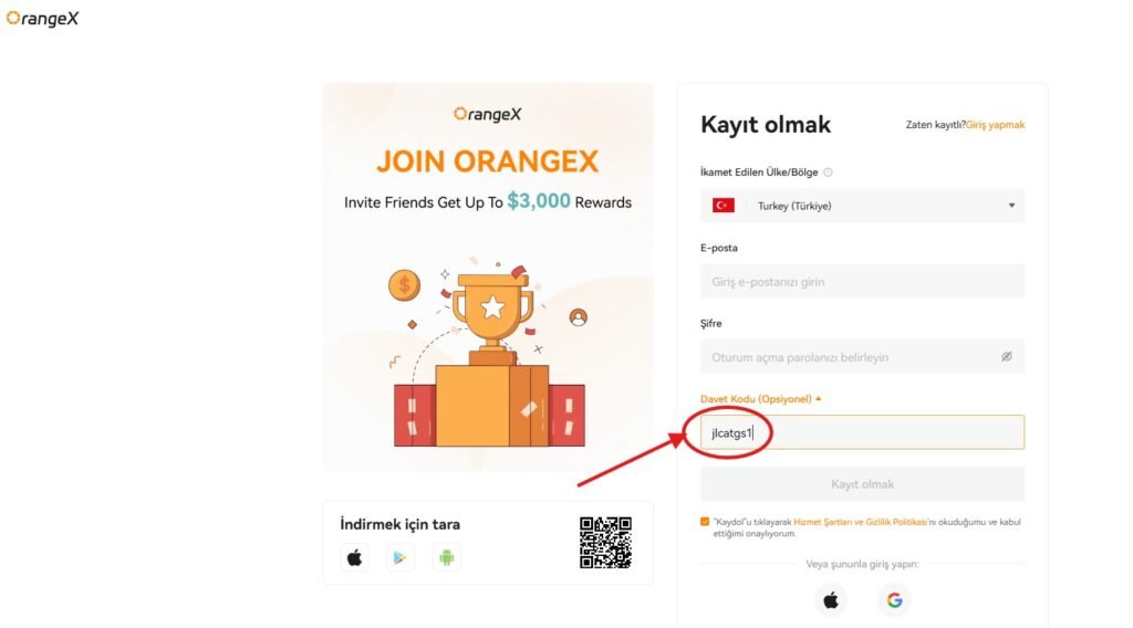 OrangeX Davet Kodu Nasıl Kullanılır?