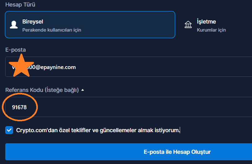 Crypto.com Yönlendirme Kodu